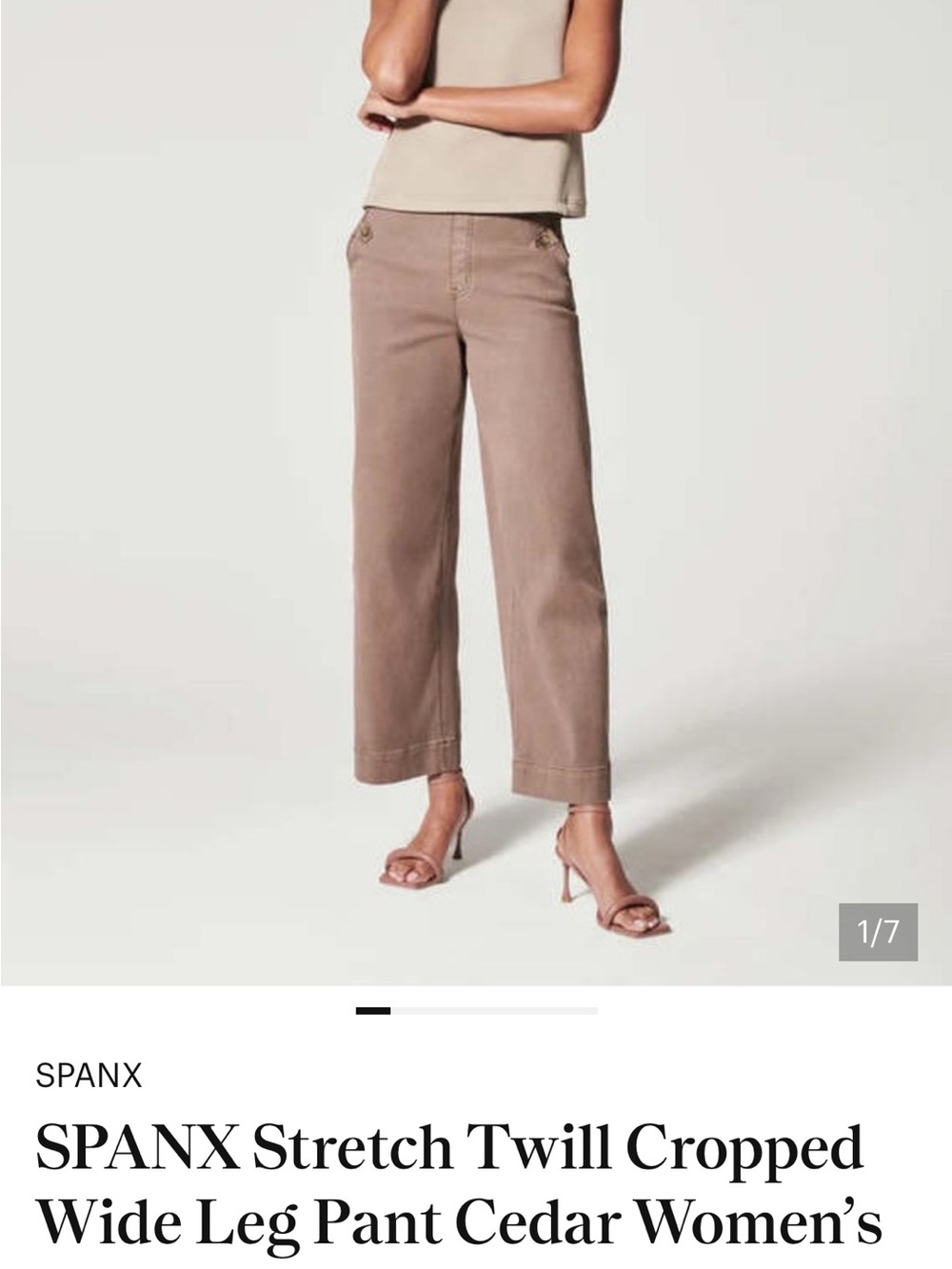 SPANX Cedar Cropped Wide-Leg Jeans Size Medium Petite